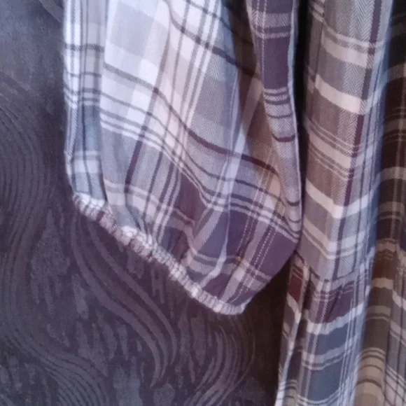 Knox Rose brown/blue plaid blouse/dress XXL - Picture 4 of 4